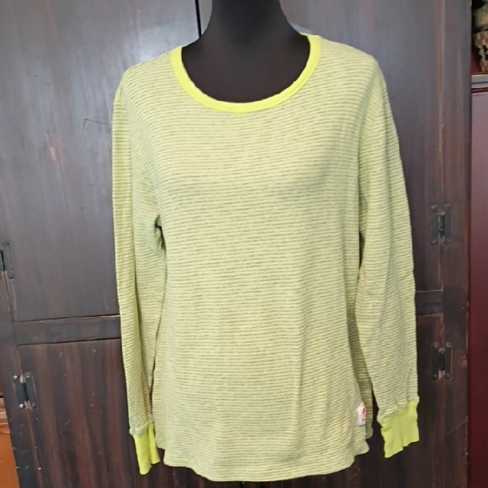 Old Navy Lime Green Striped Long Sleeve Top XL
